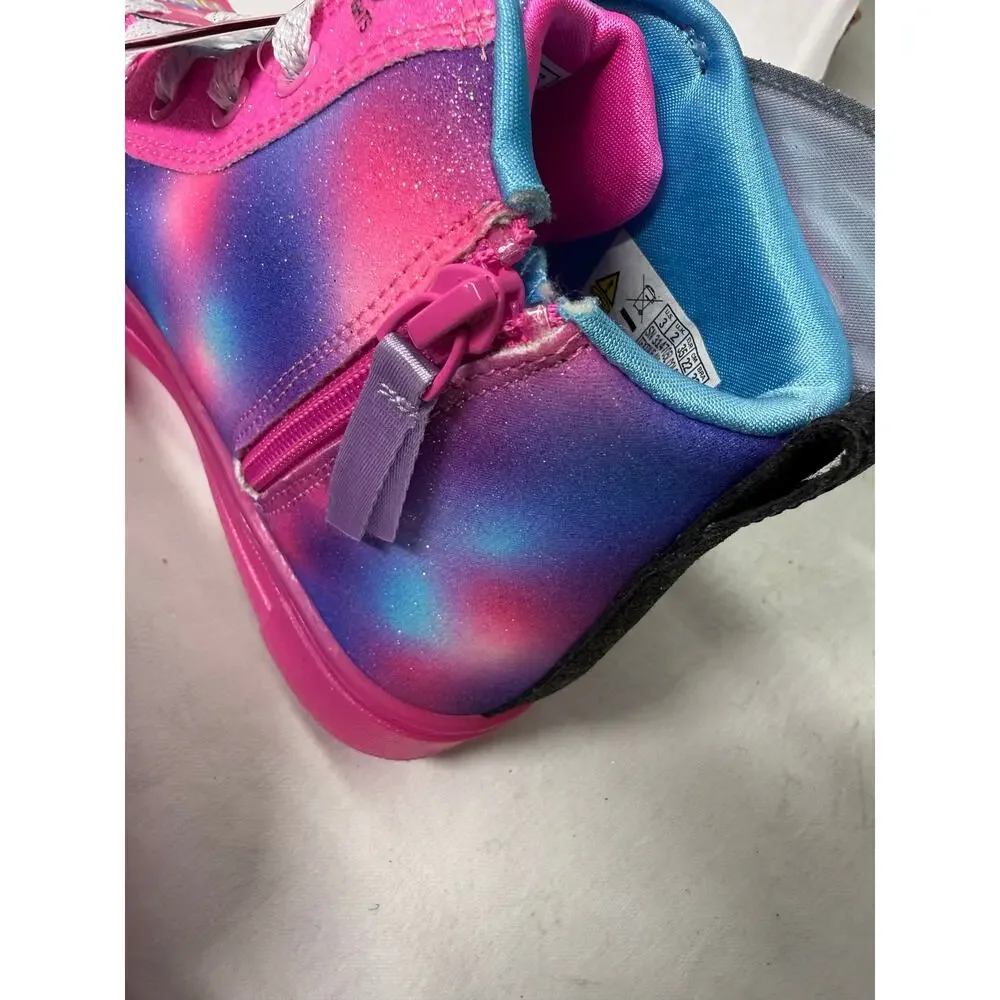 Skechers  Girls Light-Up Shoes Size 3 Pink Multicolor Glitter High Top NWT